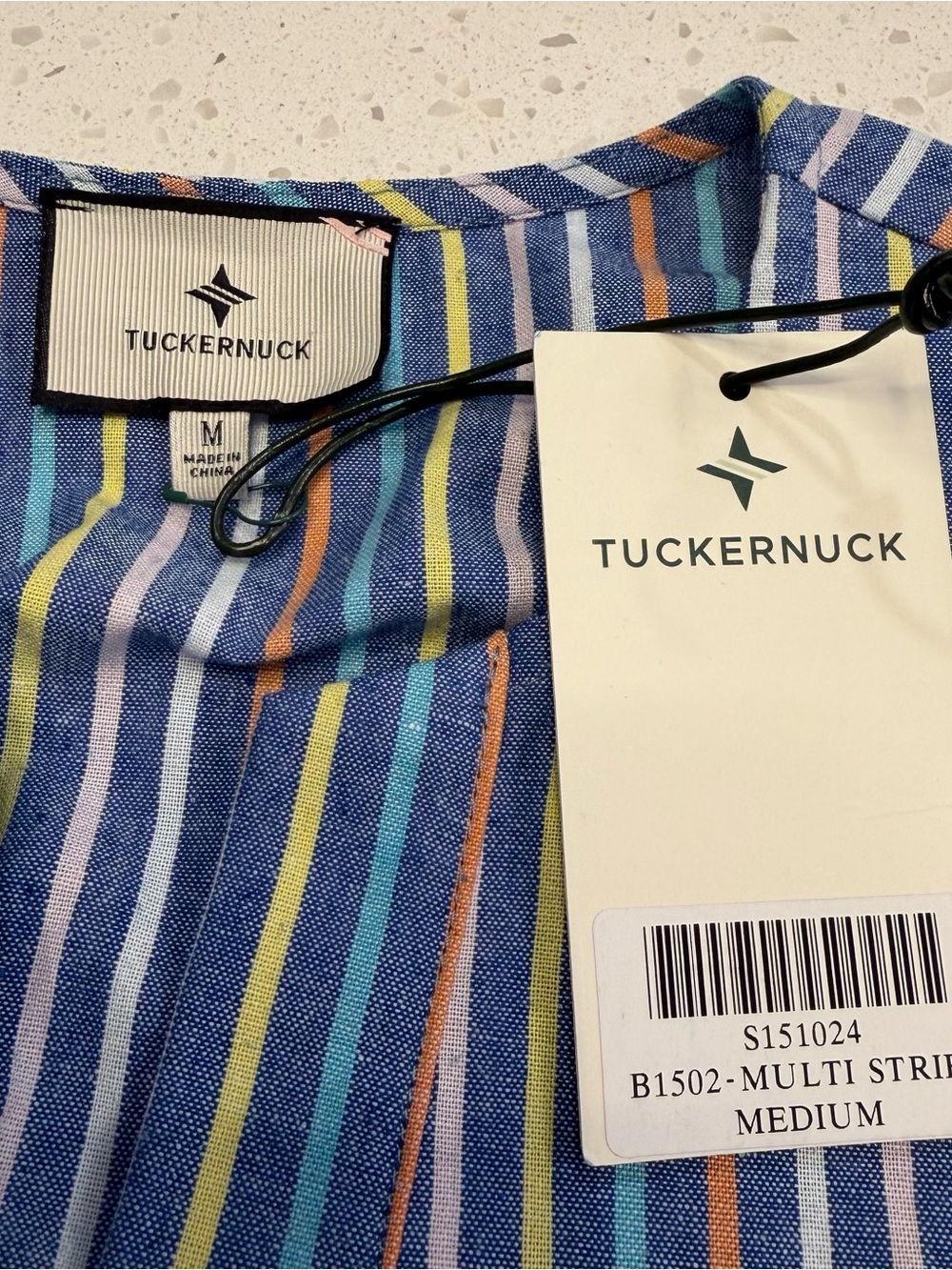 Tuckernuck Provence Stripe Mila Dress Medium NWT Cotton Linen Maxi Pockets - Picture 3 of 16